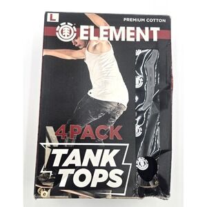 Element 4 Pack Skateboards Tank Top Black Large Cotton (New)